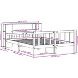 vidaXL Krevet s regalom za knjige bez madraca 160x200 cm masivno drvo | shoptok.hr