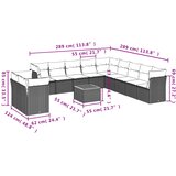 12-dijelni set vrtnih sofa od poliratana s jastucima bež | shoptok.hr