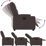  Električni naslanjač temno rjavo blago | Shoptok.si