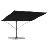 vidaXL Suncobran s pomakom Crni Poliester s metalnim okvirom Velik | shoptok.hr