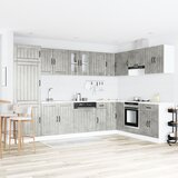 vidaXL Set 2 Betonska siva Inženirski les Kopalniška omara | Shoptok.si
