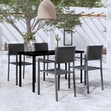  5-dijelni vrtni blagovaonski set crni Crna Dužina stola 140 cm | Shoptok.si