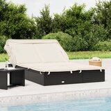 vidaXL Ležaj za sunčanje za 2 osobe crni 213 x 118 x 97 cm poliratan Cijene
