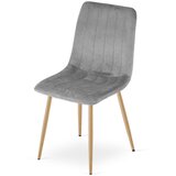 Lava stolica - svijetlo sivi baršun / noge u boji drveta x 1 | shoptok.hr