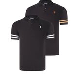 Dewberry DOUBLE SET T8585 MEN'S T-SHIRT-BLACK GLASS-BLACK WHITE | ePonuda.com