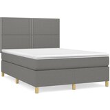 Maison Chic Box spring postelja - Vzmetna postelja z vzmetnico temno siva 140x200 cm blago SL2080, (21909298) | Shoptok.si