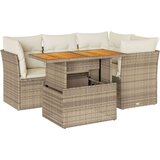 vidaXL 5-dijelni vrtni set sofa s jastucima bež od poliratana | shoptok.hr