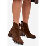 VINCEZA Leather Suede Women's Boots on Heel | Shoptok.si