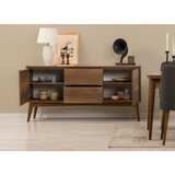 Hanah home vina 01 1053 walnut anthracite (produžni trpezarijski sto, stolice i konzola (6 komada)) | ePonuda.com