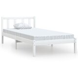 The Living Store Posteljni okvir bel iz trdne borovine 75x190 cm - Posteljni Okvir, (21524572) | Shoptok.si