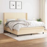  Krevet s oprugama i madracem krem 180x200 cm od tkanine | shoptok.hr