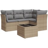 5-dijelni vrtni set sofa s jastucima bež od poliratana | shoptok.hr