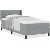 vidaXL krevet s podnicom s madracem svijetlosiva 90 x 190 cm tkanina, uzglavlje dizajn dijamantnih blokova svijetlosivo 90 cm tkanina | shoptok.hr