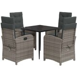  5-dijelni vrtni blagovaonski set sivi od poliratana | shoptok.hr