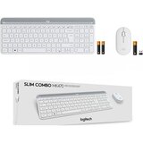 Logitech Tipkovnica Slim Wireless Combo MK470 z miško, bela, brezžična | Shoptok.si