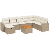 Maison Chic Seti vrtnega pohištva - Vrtna garnitura 9-delna z blazinami bež poli ratan, (21796028) | Shoptok.si