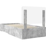  Krevetna konstrukcija s ladicama Betonski sivi 90 x 190 cm Siva 193 x 93 x 100 cm | Shoptok.si