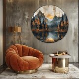 Okrugle slike sa akrilom Sumrak u mirnoj dolini | different dimensions