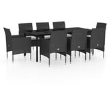  9-dijelni vrtni blagovaonski set s jastucima crni | Eponuda.com