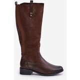 Boto PE2 Women's Insulated Knee-High Boots With Zipper Brown Ivasira | ePonuda.com