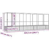  Kavez za ptice s produžetkom srebrni 626 5x107x212 cm čelični | shoptok.hr