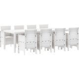 vidaXL Vrtni set za objed 9 pcs Bijela Polt ratan | shoptok.hr