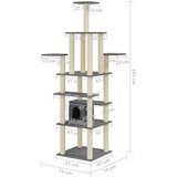  Penjalica za mačke sa stupovima za grebanje tamnosiva 183 cm | Eponuda.com