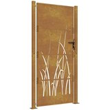  Vrtna vrata 100x175 cm od čelika COR-TEN s uzorkom trave | shoptok.hr