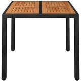  Vrtni stol s drvenom pločom crni 90 x 90 x 75 cm od poliratana | shoptok.hr