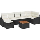  Sjedeća garnitura za vrt 8 kom. Crna poliratan 288.5 x 123.5 x 85 cm | shoptok.hr