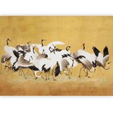  Foto tapeta - Japanese cranes - a flock of birds against a golden background based on a painting by Ishida Yūtei 500x350 | shoptok.hr