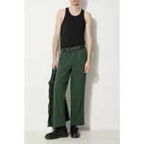 Corridor Pamučne hlače Floral Embroidered Trouser boja: zelena, ravni kroj, TR0076