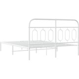  Metalni okvir za krevet s uzglavljem bijeli 140 x 190 cm | shoptok.hr