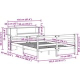 vidaXL Krevet s regalom z knjige bez madraca bijeli 150x200cm borovina | shoptok.hr