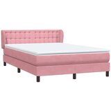  Krevet s oprugama i madracem ružičasti 140x210 cm baršunasti | shoptok.hr