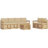  Set vanjskih sofa 7 kom. Bijela i bež Poliester 59 x 59 x 37 cm | shoptok.hr