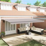  Skrovita tenda Svijetlo siva 600 × 350 cm Tkanina i Aluminij | shoptok.hr