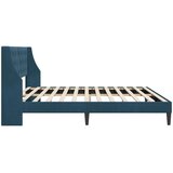  Krevetna konstrukcija s uzglavljem Plava 200 x 200 cm Baršun | shoptok.hr