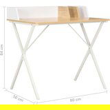 vidaXL radni stol bijela i prirodna boja 80 x 50 x 84 cm | shoptok.hr