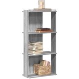 vidaXL Regal za knjige s 3 razine siva boja hrasta 60x30x120 cm drveni | shoptok.hr