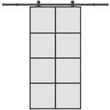 vidaXL Klizna vrata s priborom 102 5x205 cm od stakla ESG i aluminija | shoptok.hr