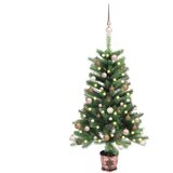  Umjetno osvijetljeno božićno drvce s kuglicama 90 cm zeleno | shoptok.hr