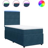 Box spring krevet s madracem plavi 100x200 cm baršunasti | shoptok.hr