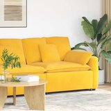  Modularni kauč s naslonom za ruke i jastucima svijetložuti 100 cm - Svjetložuta Kutna sofa Cijene