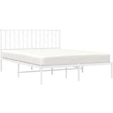 vidaXL Kovinski posteljni okvir z vzglavjem bel 140x200 cm | Shoptok.si