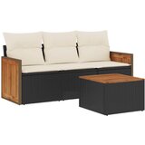  The Living Store Vrtna sedežna garnitura 4-delna z blazinami črna poli ratan - Vrtna Sedežna Garniture, (21452526) | Shoptok.si