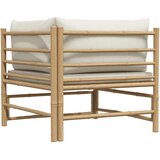  Kutna vrtna sofa od bambusa s krem bijelim jastucima | shoptok.hr