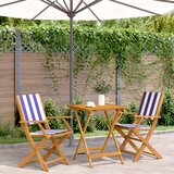 vidaXL 3-dijelni bistro set od tkanine i masivnog drva plava i bijela | shoptok.hr
