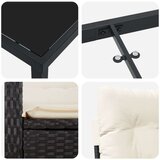  Set od 3 komada vrtnih stolica s jastučićima Crni Poliratan | shoptok.hr