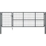 vidaXL Vrata sa stupovima čelična 350 x 100 cm antracit | shoptok.hr